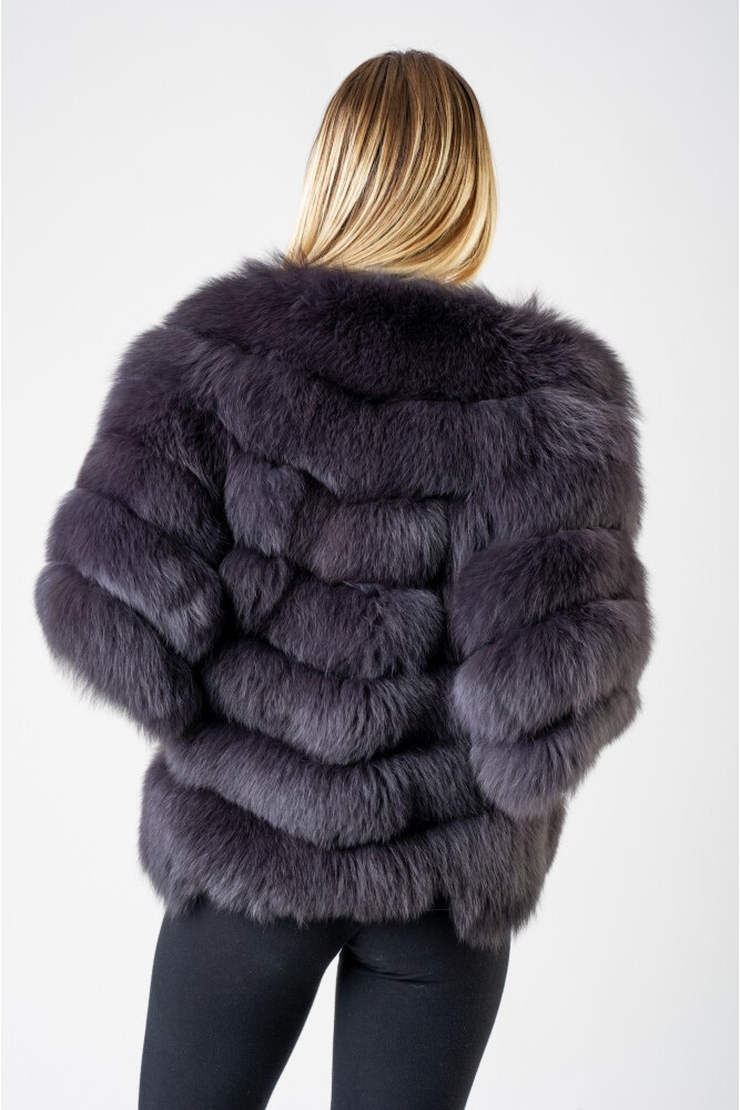 Gray-colored fox jacket - Pellicceria Serra