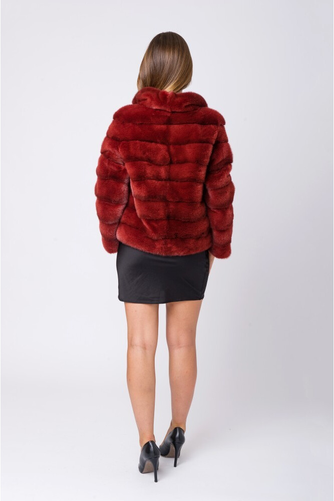 Red mink clearance fur coat