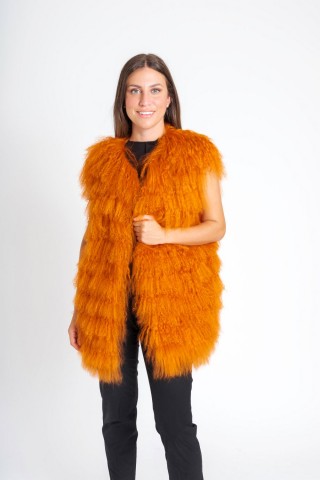 Gilet in mongolia arancio