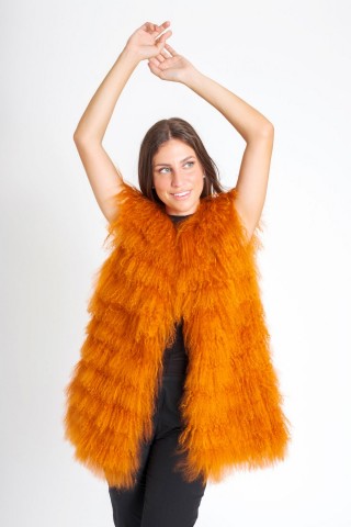 Gilet in mongolia arancio