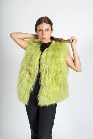 Green Mongolian vest